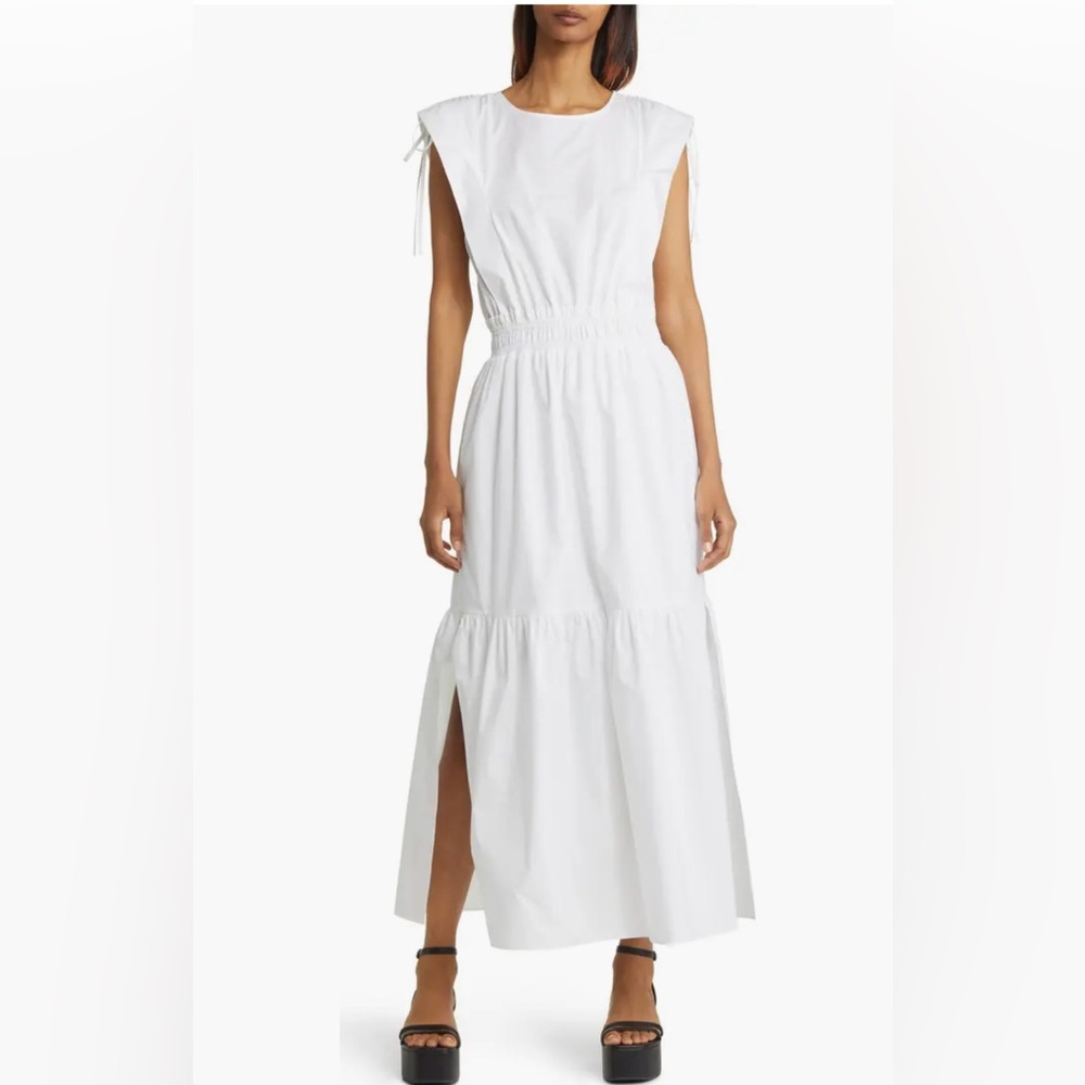 Frame Organic Cotton A-Line Dress Cotton-Poplin Midi Dress Size‎ Small